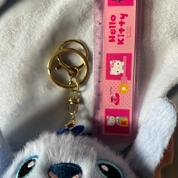 Hello Kitty Dressed as Stitch Plush Keychain – Cute Blue Costume, 5” - Picture 2 of 7